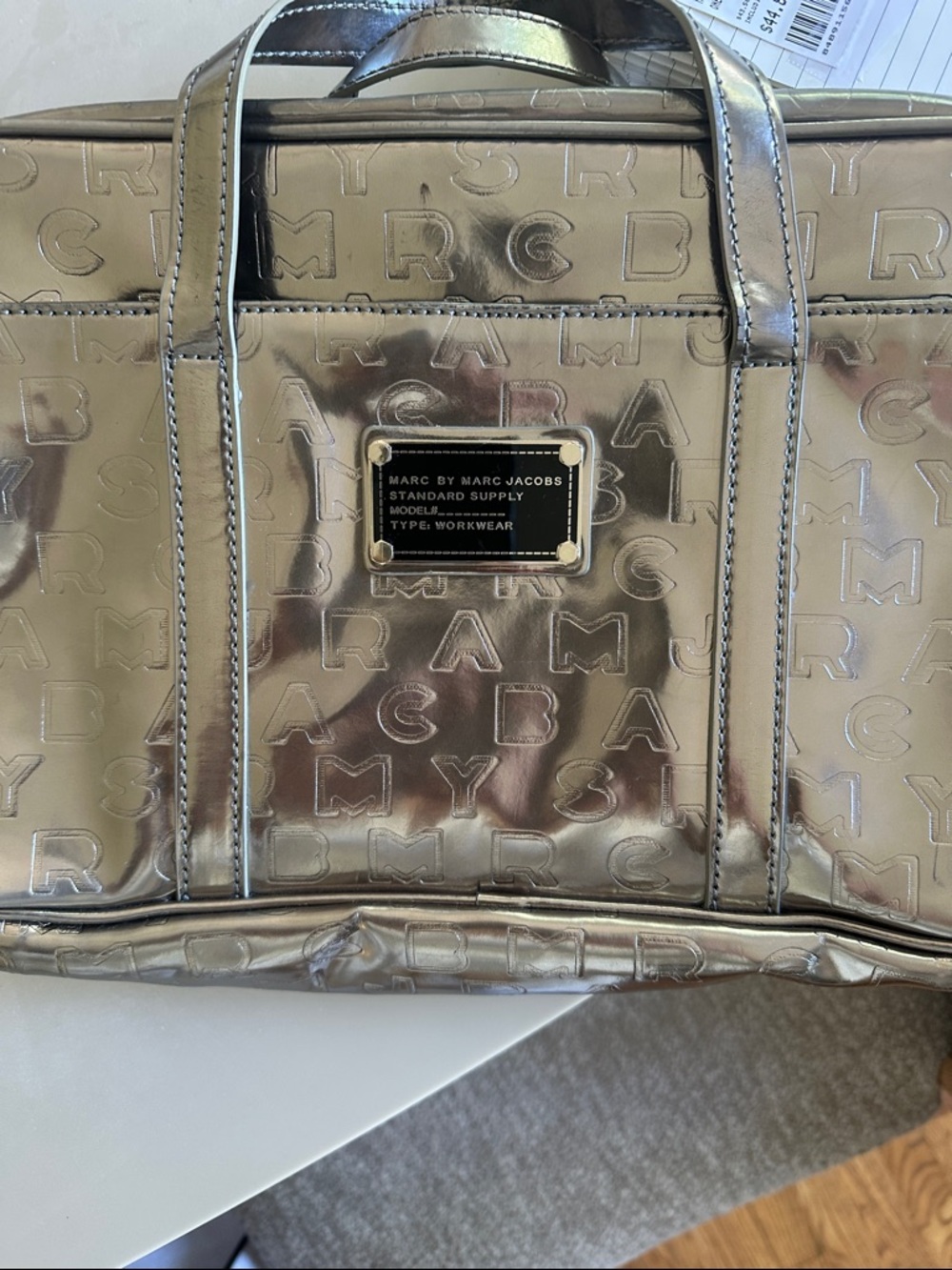 Marc by Marc Jacobs Metallic Silver Embossed Tablet Case or Cosmetic bag 💼